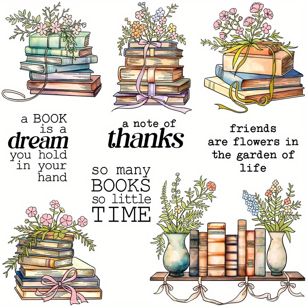 Blooming Flowers and Books Dies & Stamps Set