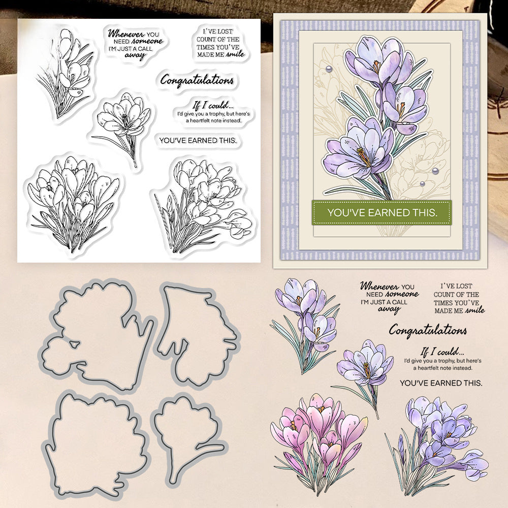 Spring Flowers Dies & Stamps Set