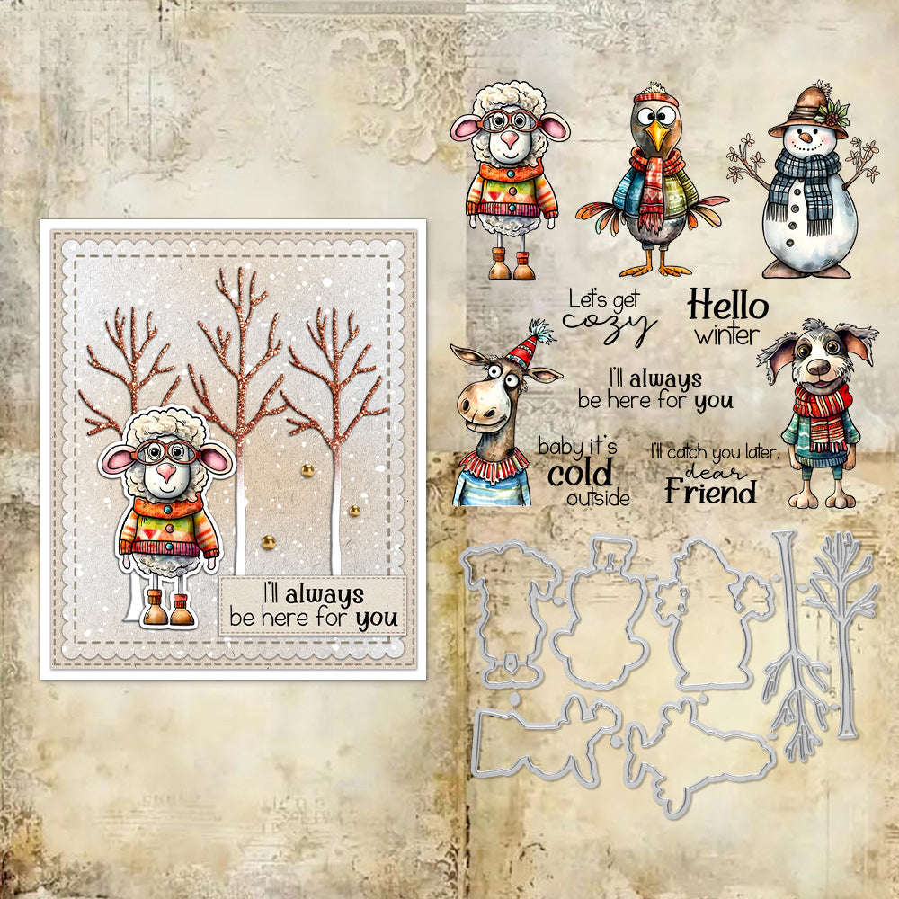 Winter Animals Dies & Stamps Set