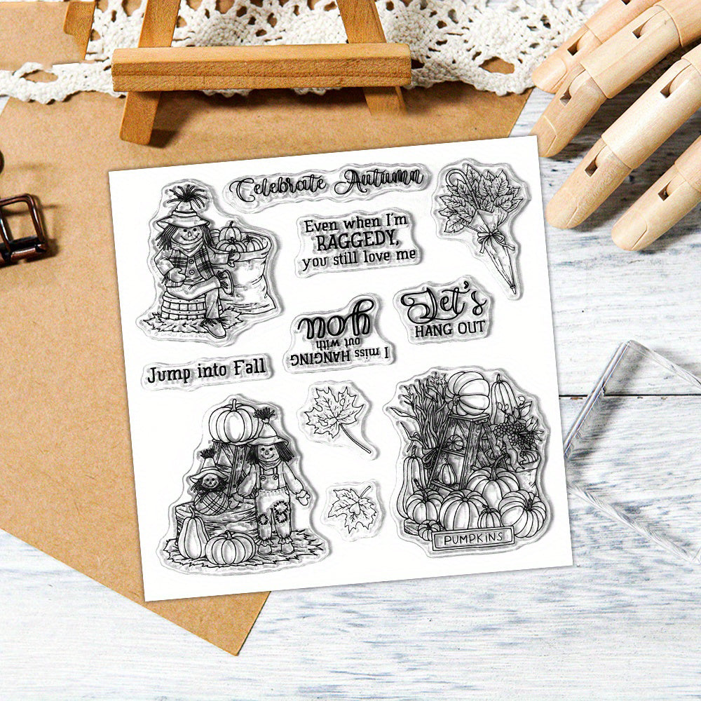 Fall Harvest Pumpkins and Scarecrow Clear Stamps