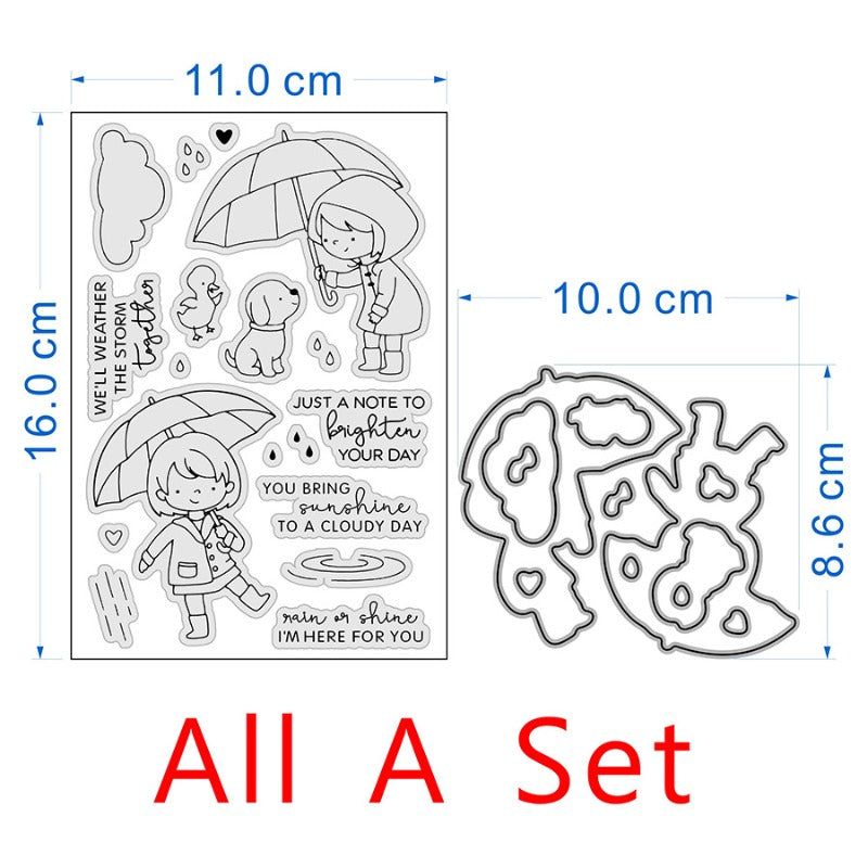 Little Rainy Girl Dies & Stamps Set
