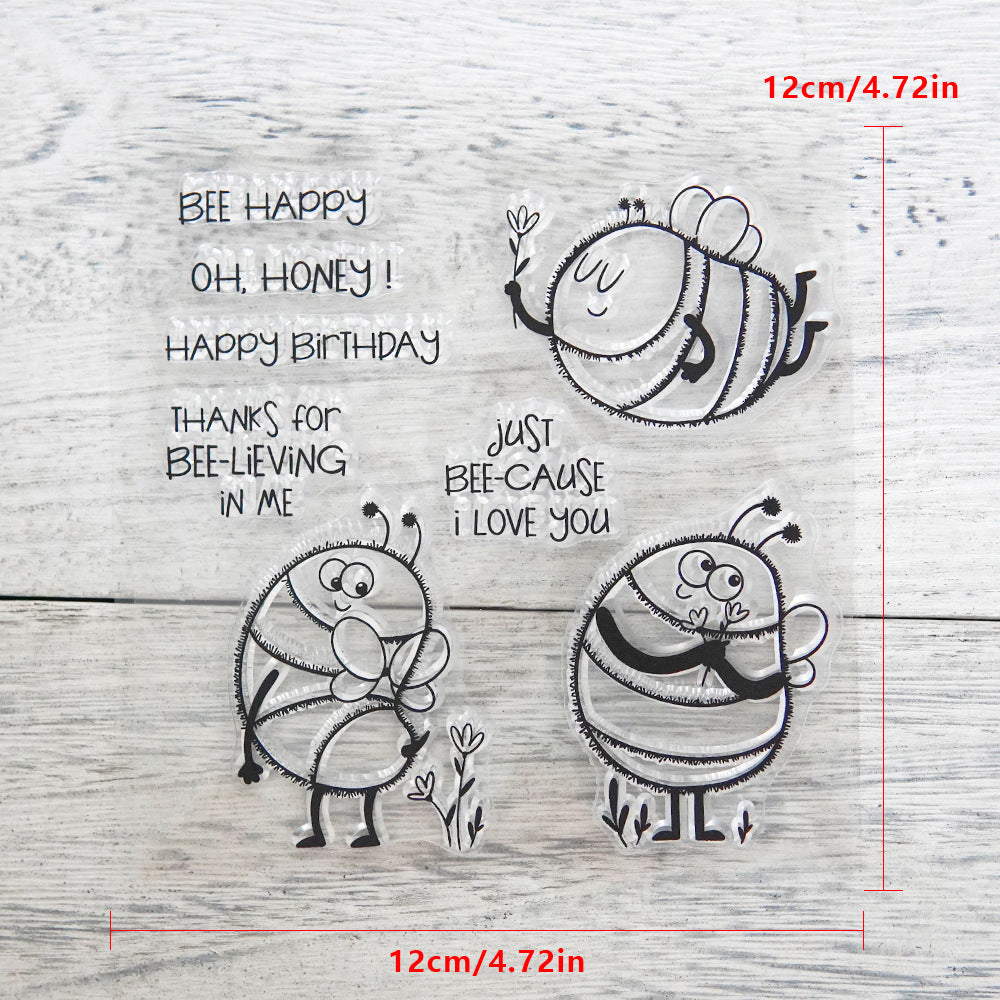 Cute Cartoon Bees Dies & Stamps Set