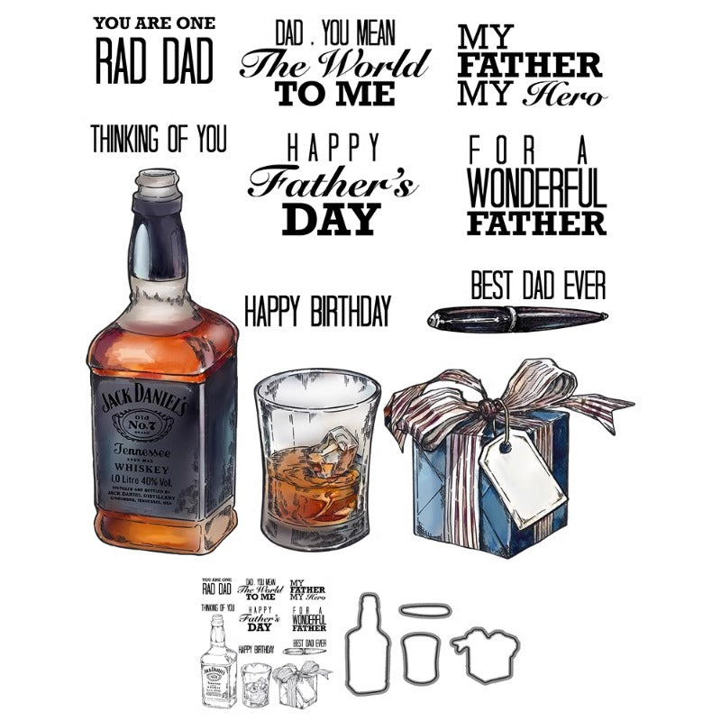 Whiskey & Gifts Dies & Stamps Set