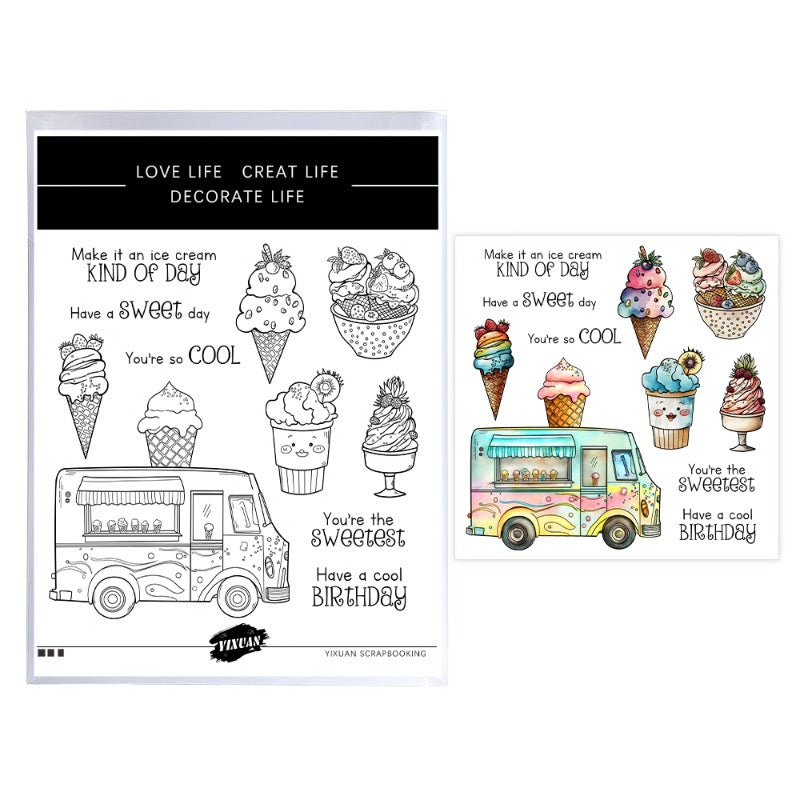 Summer Cool Ice Cream Truck Dies & Stamps Set