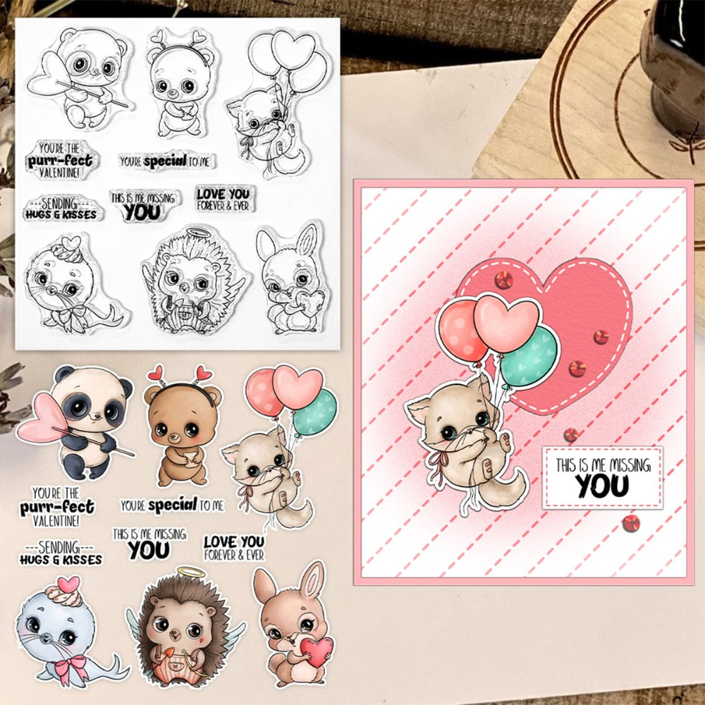 Valentine's Day Animals Clear Stamps