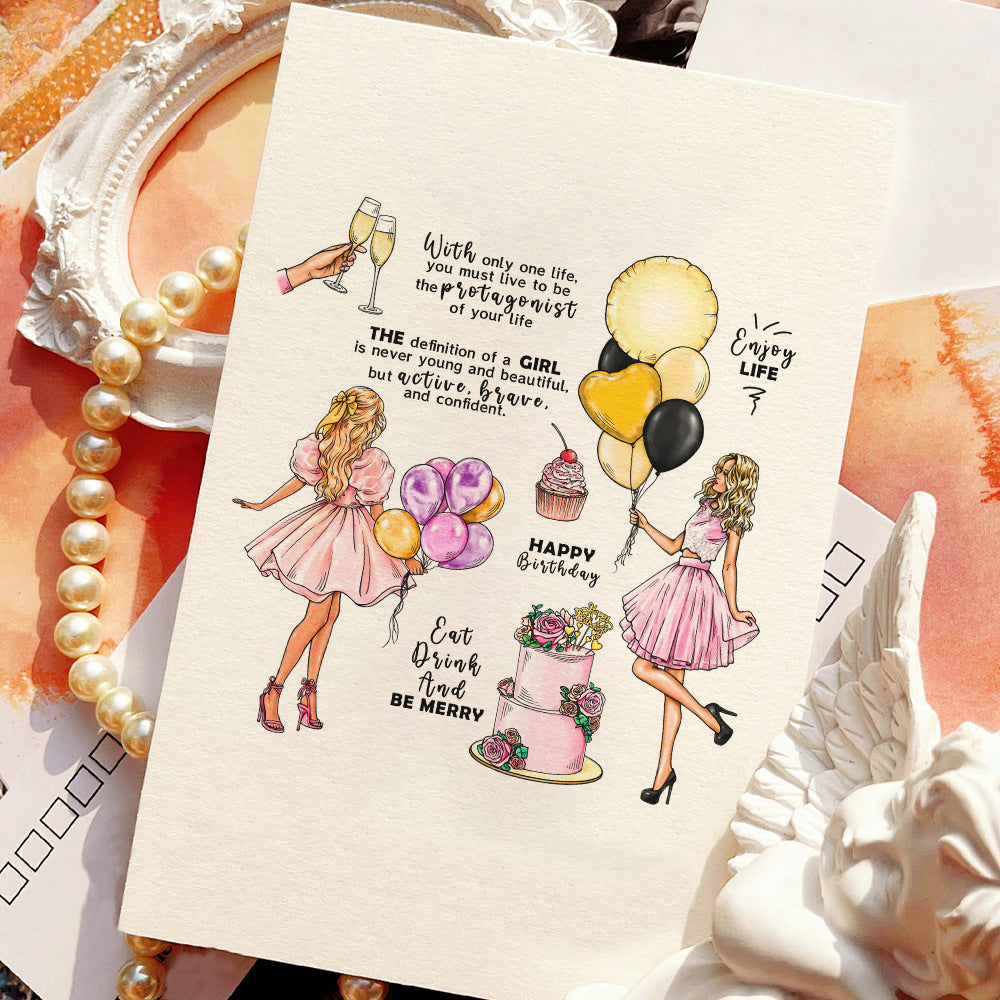 Birthday Balloon Girl Dies & Stamps Set