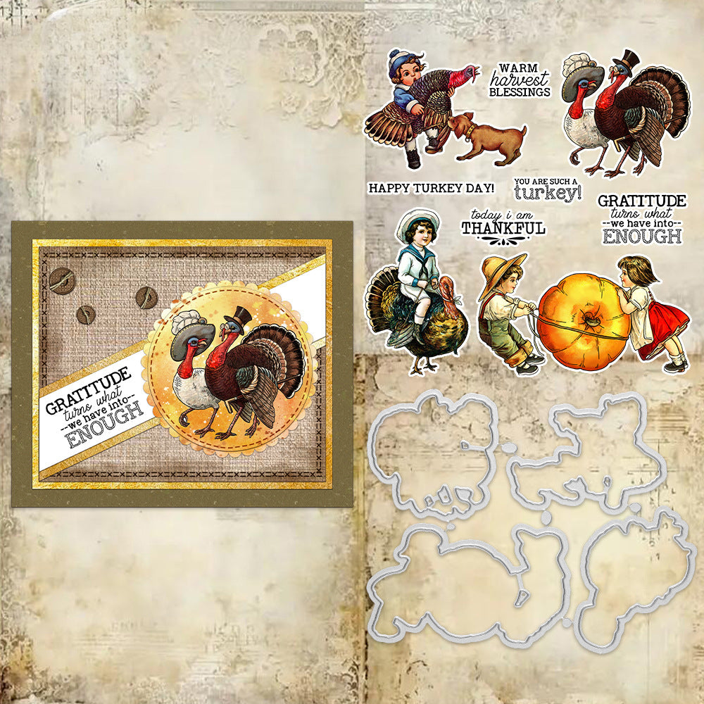 Thanksgiving Theme Dies & Stamps Set