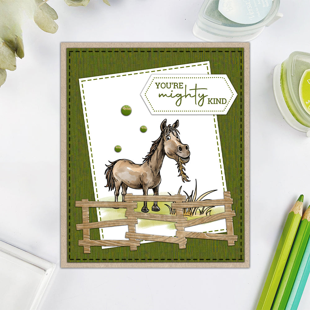 Various Funny Horses Dies & Stamps Set