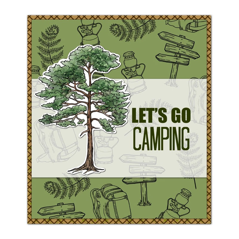 Outdoor Camping Tent Dies & Stamps Set