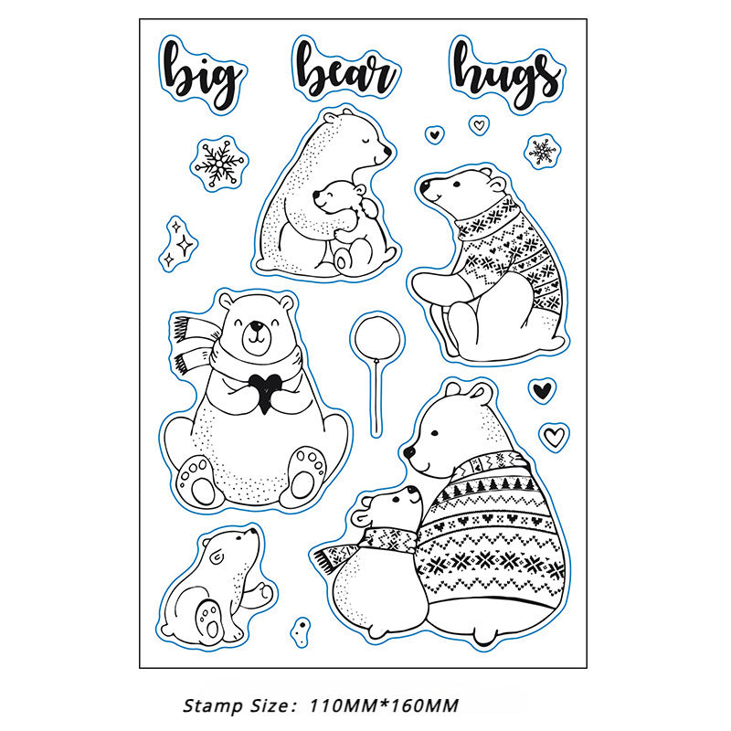 Winter Polar Bears Dies & Stamps Set