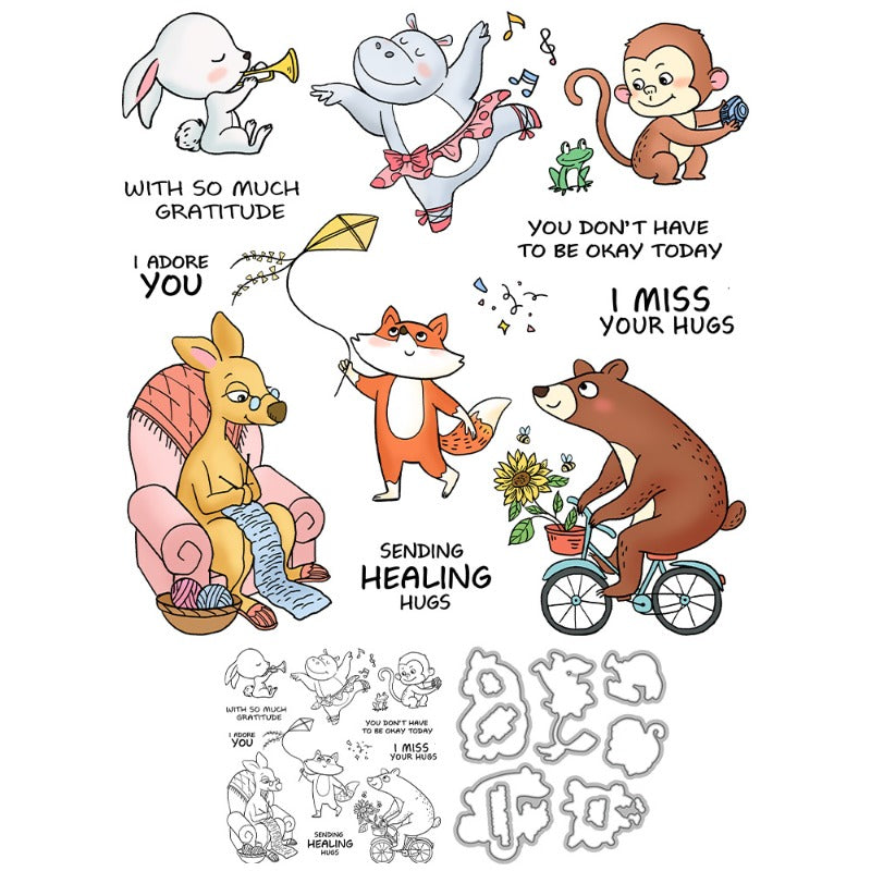 Animals Playing Dies & Stamps Set