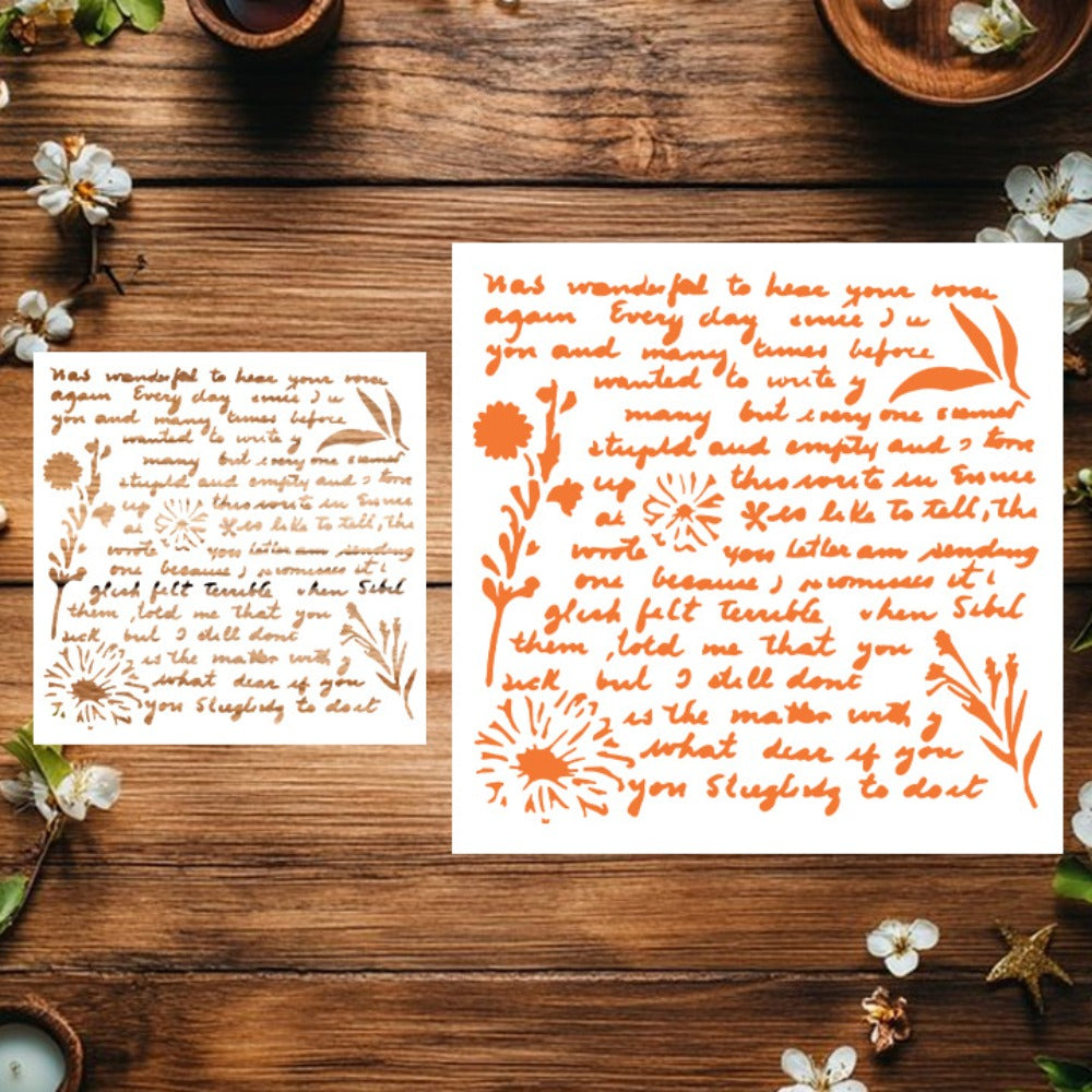 English Sentences DIY Painting Hollow Stencil