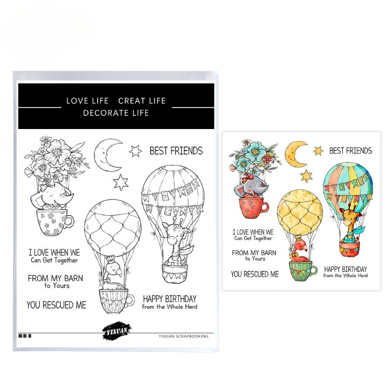 Animals & Hot Air Balloons Dies & Stamps Set