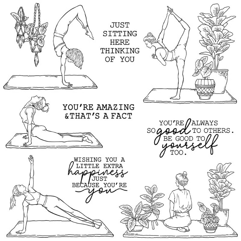 Healthy Sport Yoga Women Dies & Stamps Set