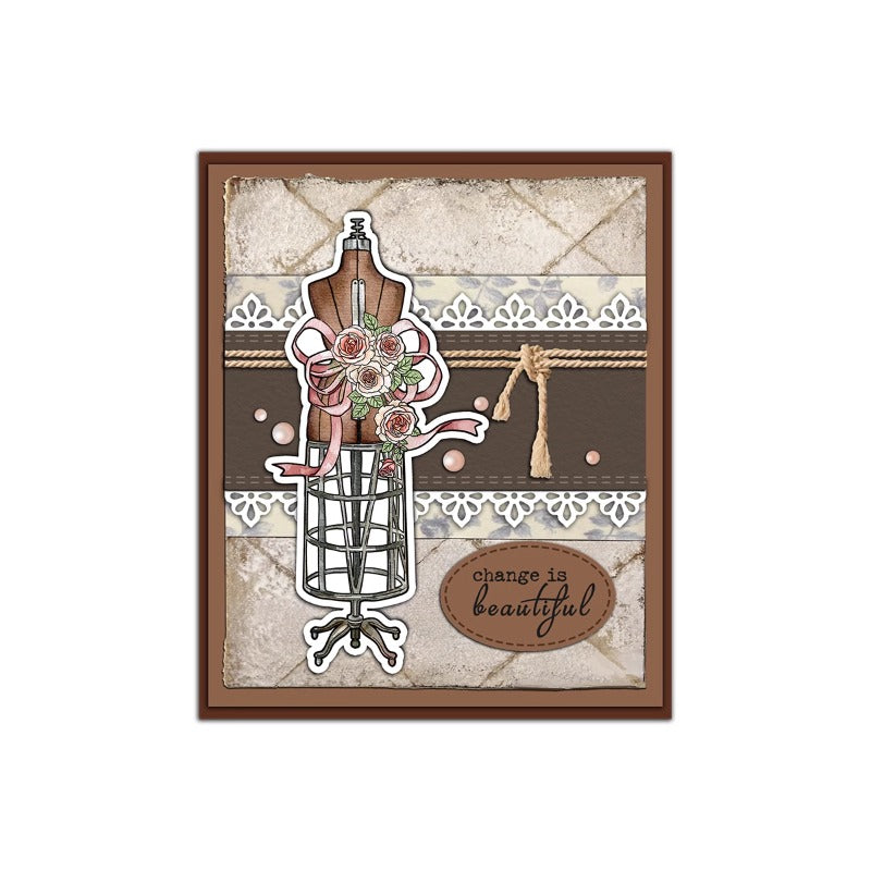 Sewing Dress On Hanger Dies & Stamps Set