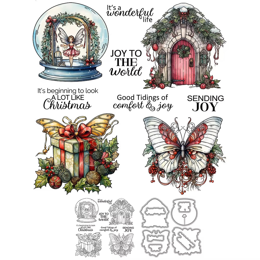 Merry Christmas Gifts Dies & Stamps Set