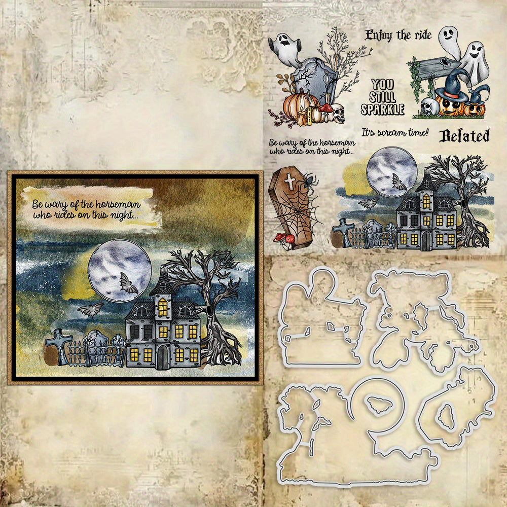 Halloween Castle Ghost Pumpkin Dies & Stamps Set