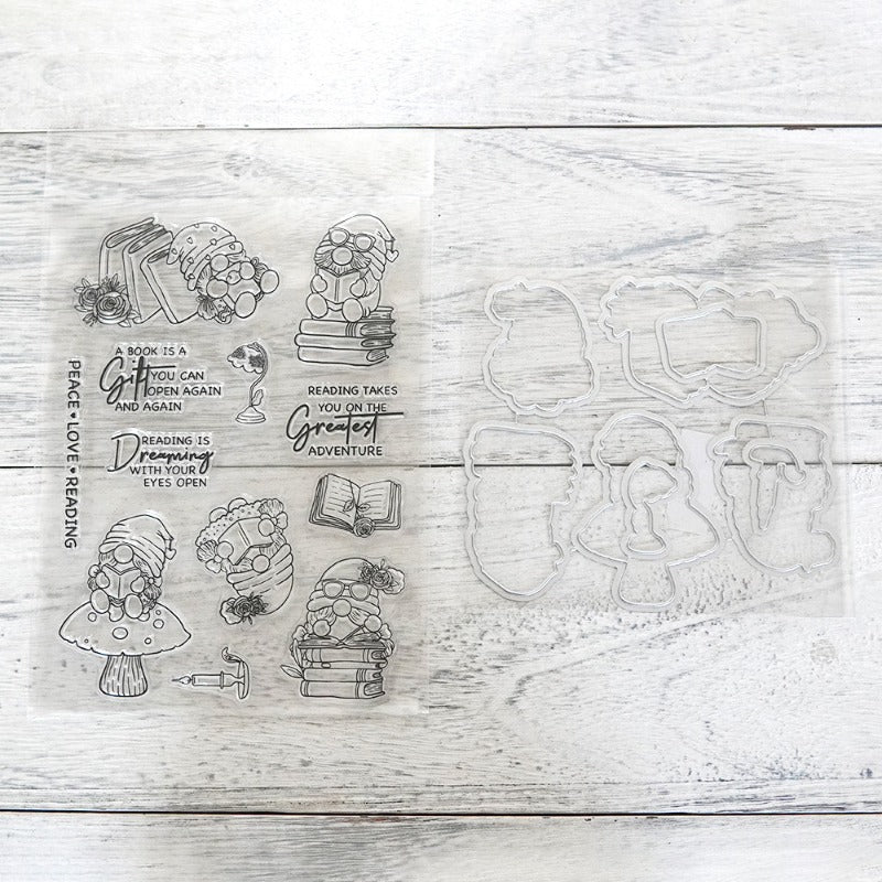 Reading Gnomes Dies & Stamps Set