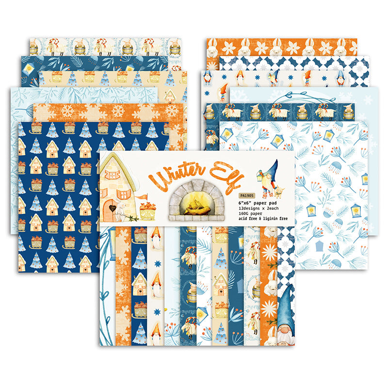 24PCS 6" Snow Elf Scrapbook Paper & Cardstock