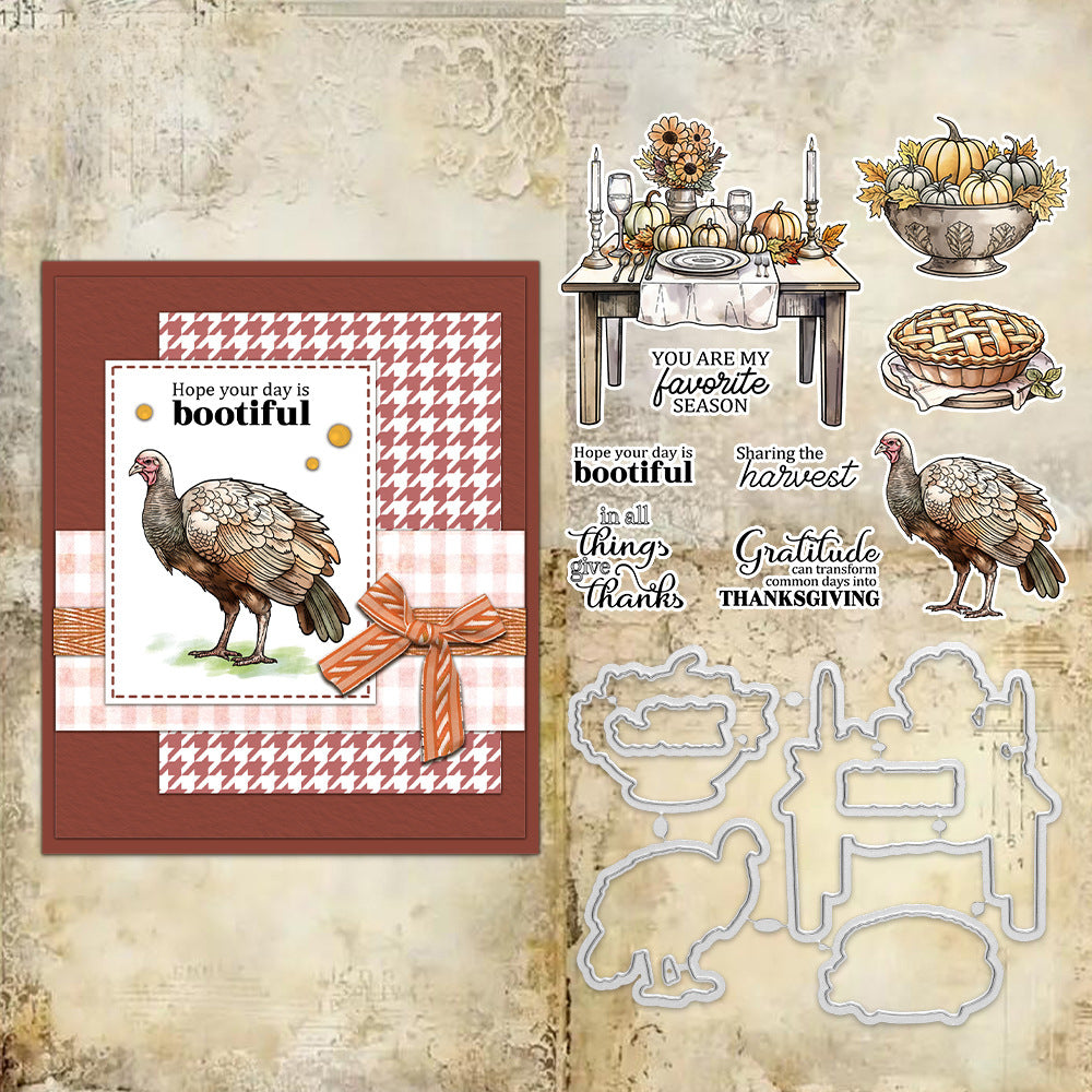 Thanksgiving Theme Dies & Stamps Set