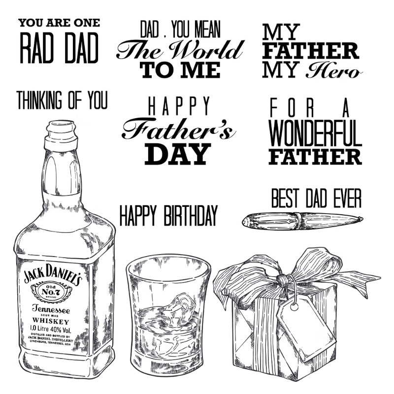 Whiskey & Gifts Dies & Stamps Set