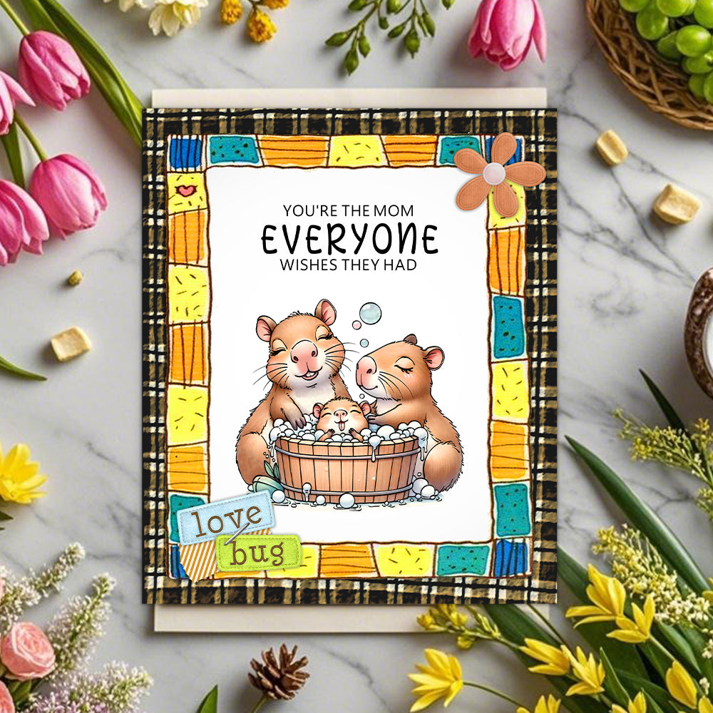 Mom Baby Capybara Dies & Stamps Set