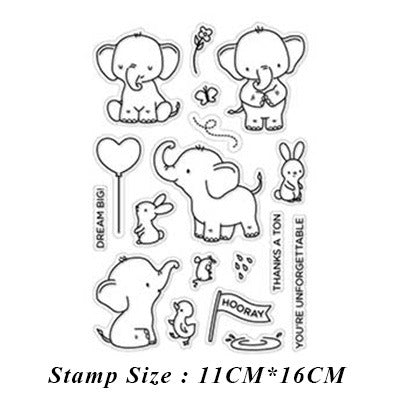 Cute Elephants Dies & Stamps Set