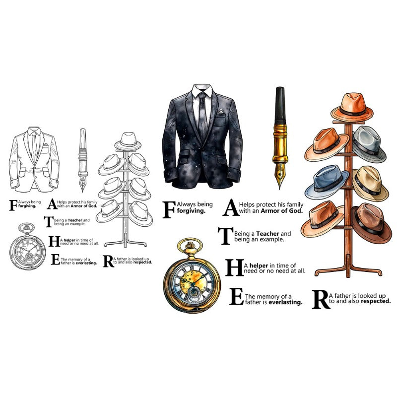 Suit Hat Dies & Stamps Set
