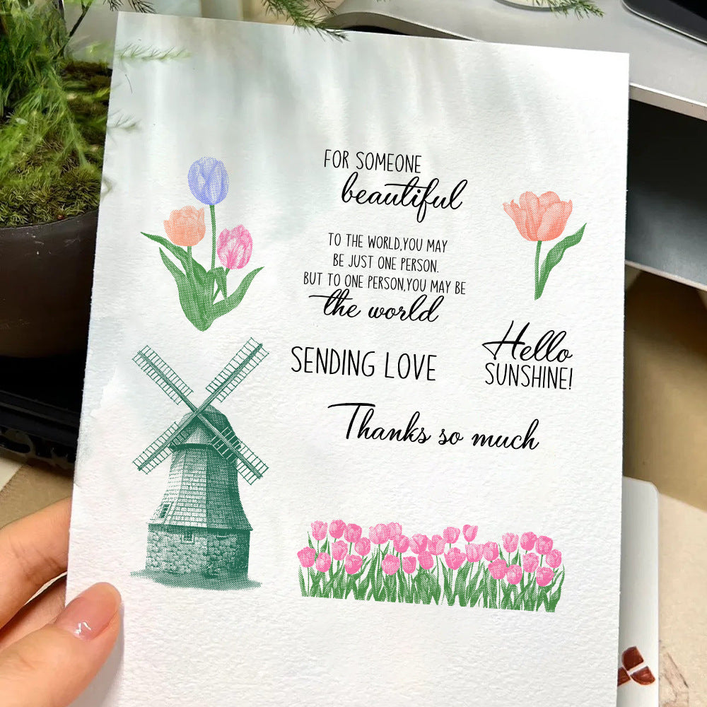 Windmill Flowers Dies & Stamps Set