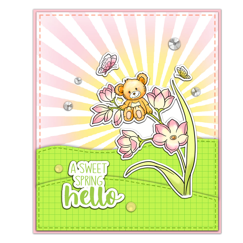 Bear and Flowers Dies & Stamps Set