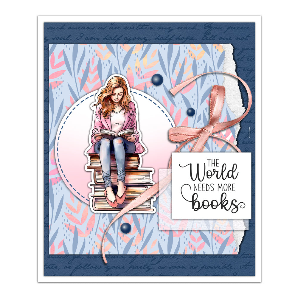 Soft Home and Reading Girl Dies & Stamps Set