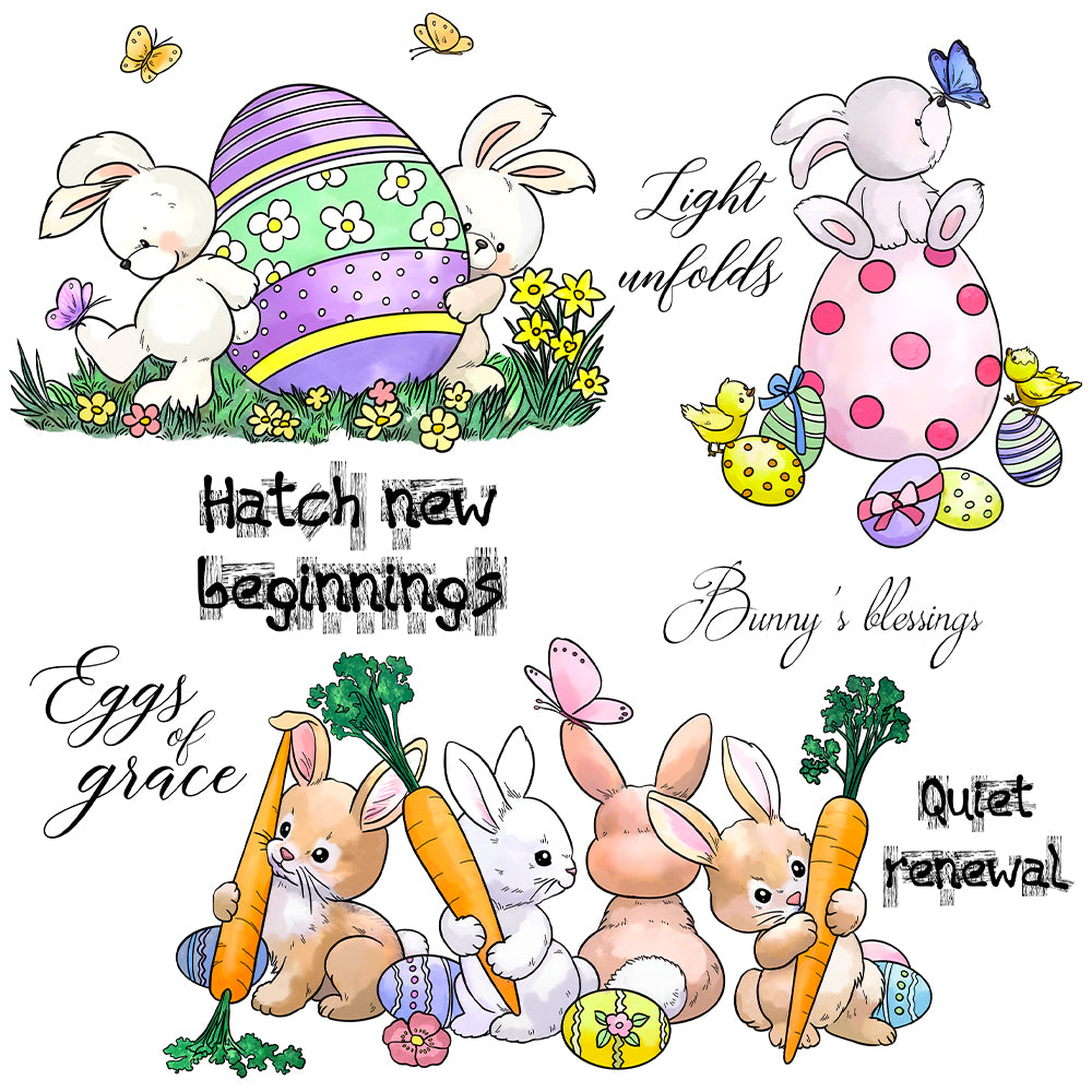 Easter Bunny Eggs Dies & Stamps Set