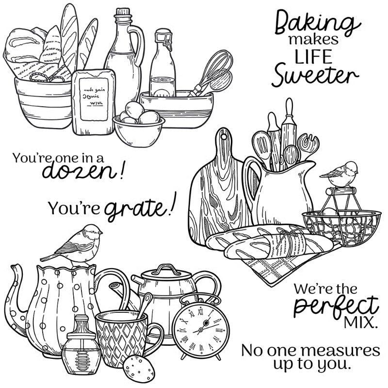 Retro Kitchen Accessories Clear Stamps