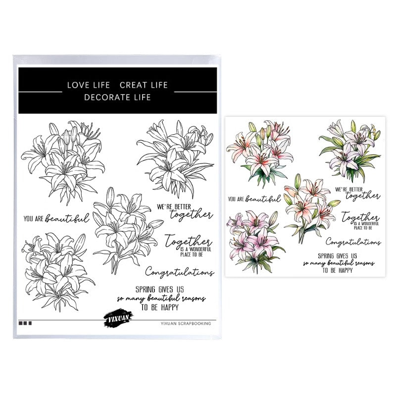 Blooming Lilies Dies & Stamps Set
