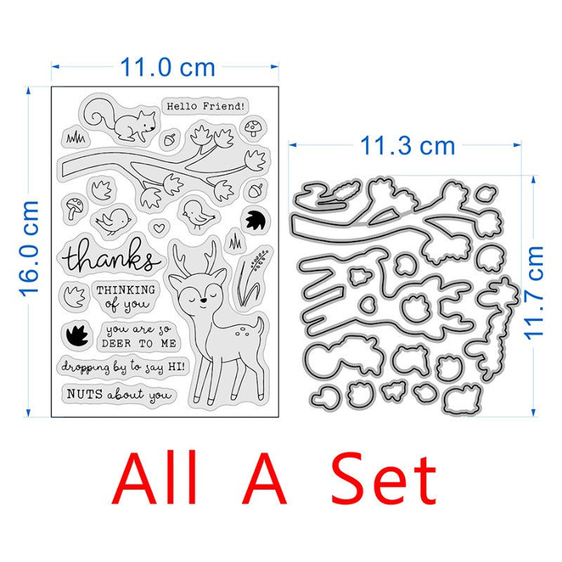 Deer Squirrel Dies & Stamps Set