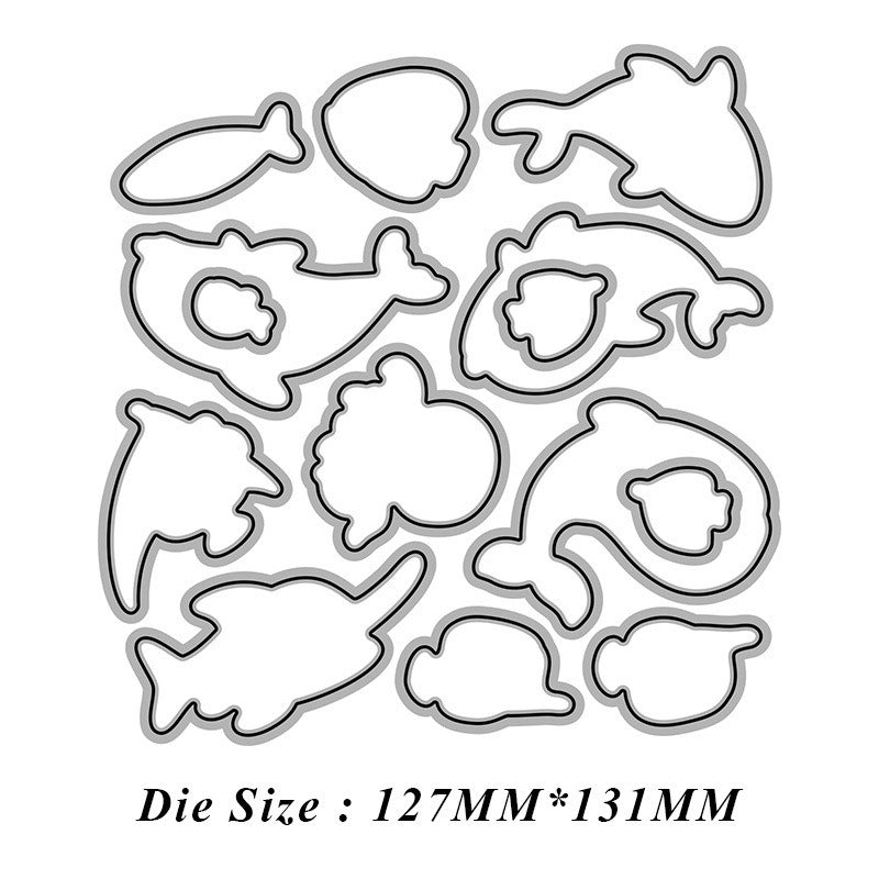 Marine Animals Dies & Stamps Set