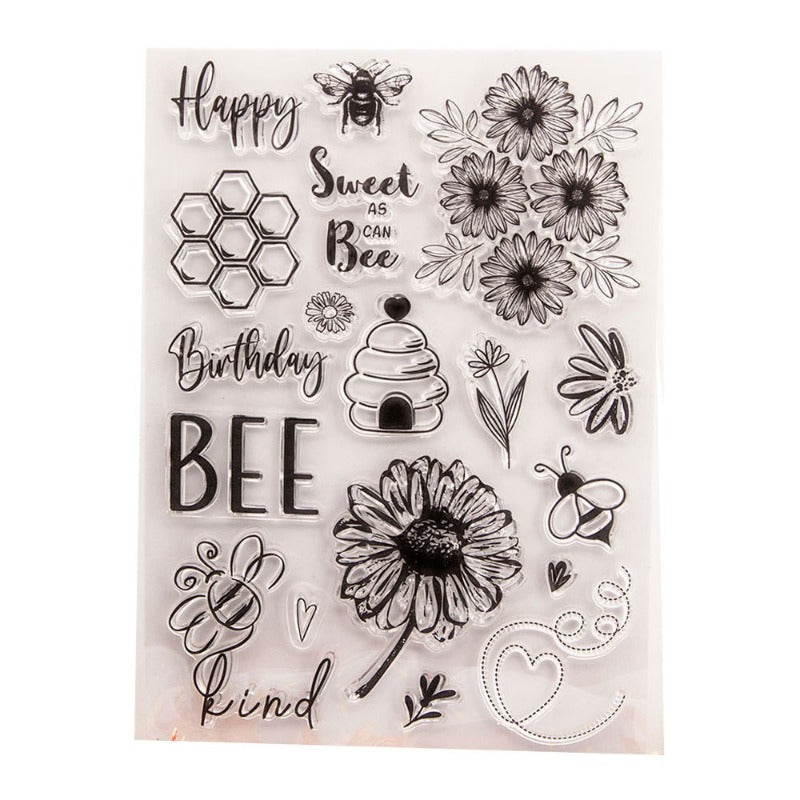 Bee Flowers DIY Clear Stamps