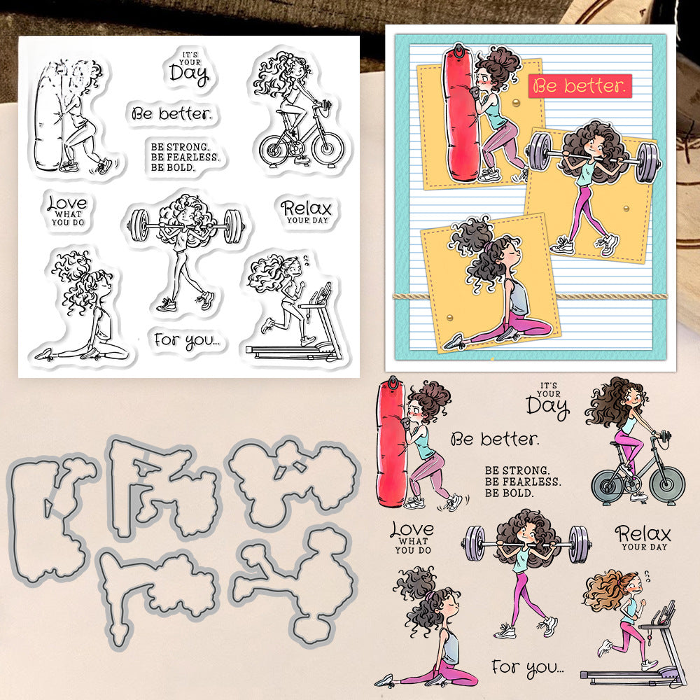 Fitness Girl Dies & Stamps Set