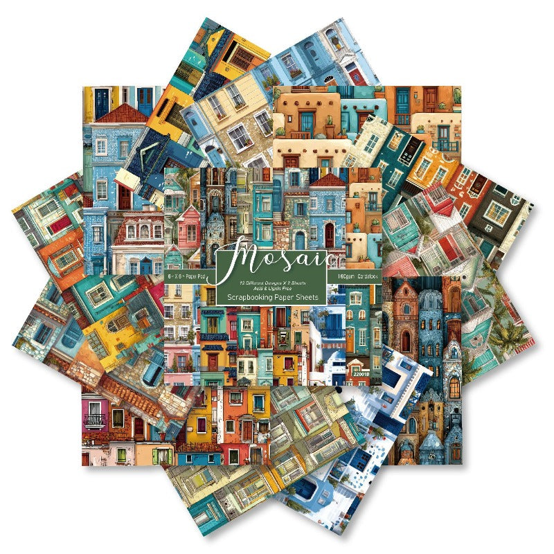 24PCS 6" Mosaic Scrapbook Paper & Cardstock