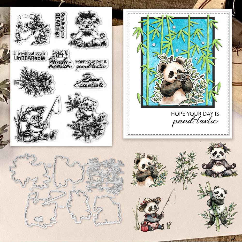 Cute Giant Panda Dies & Stamps Set