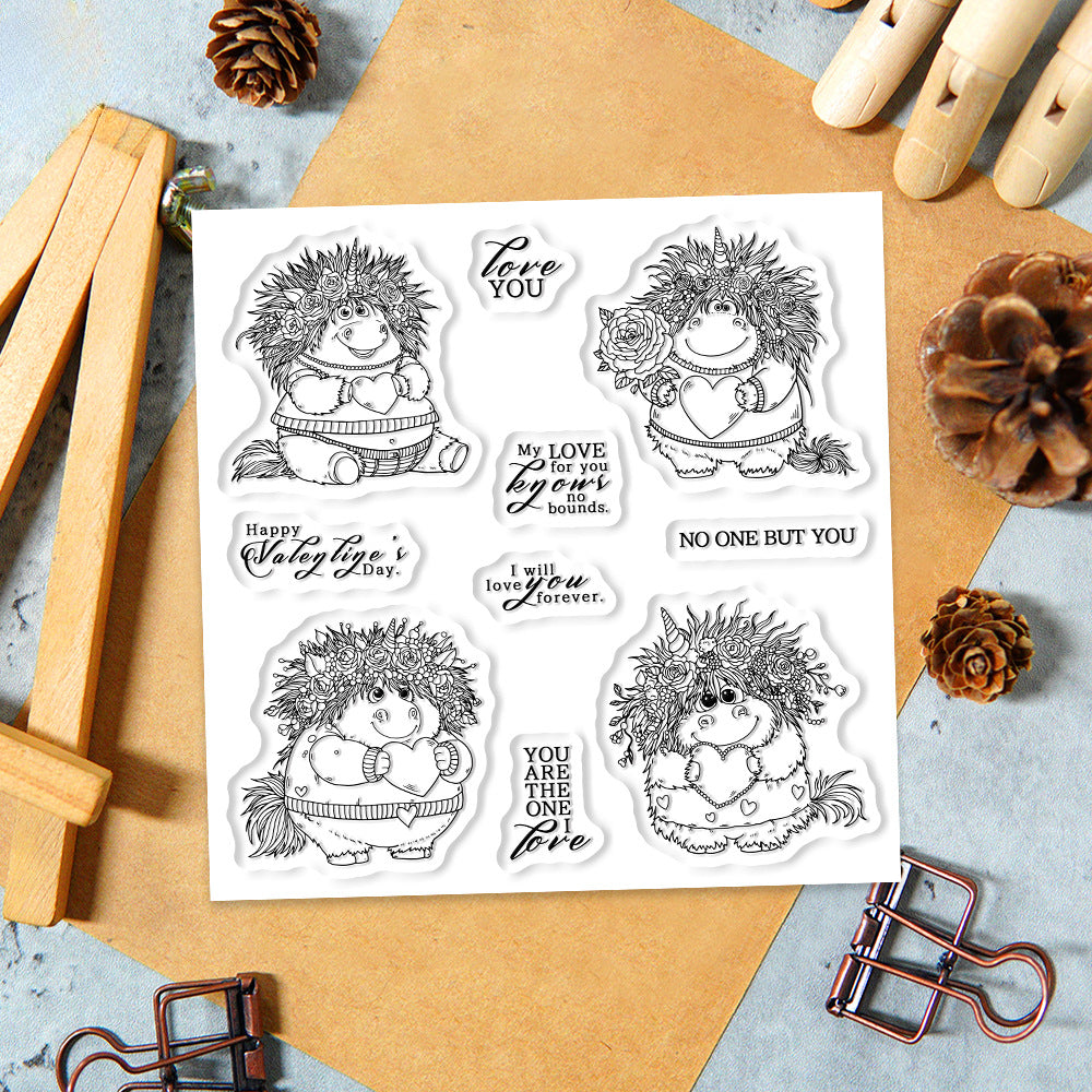 Valentine's Day Unicorn Clear Stamps
