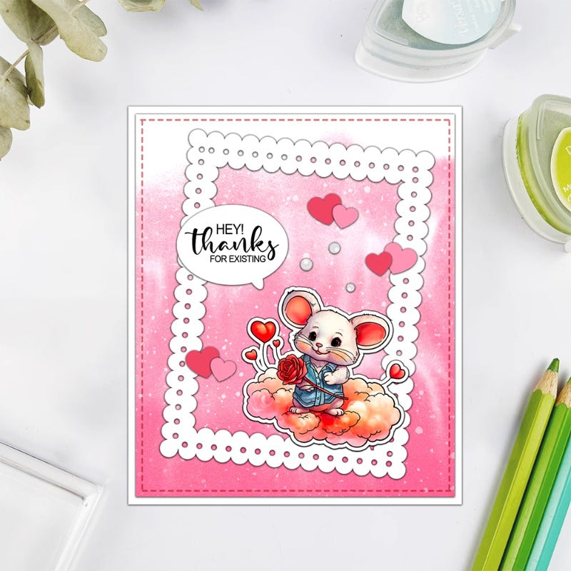 Valentine's Day Cute Mouse Dies & Stamps Set