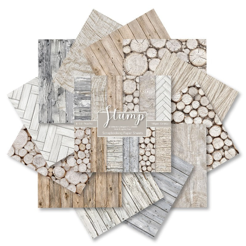 24PCS 6" Stump Scrapbook Paper & Cardstock