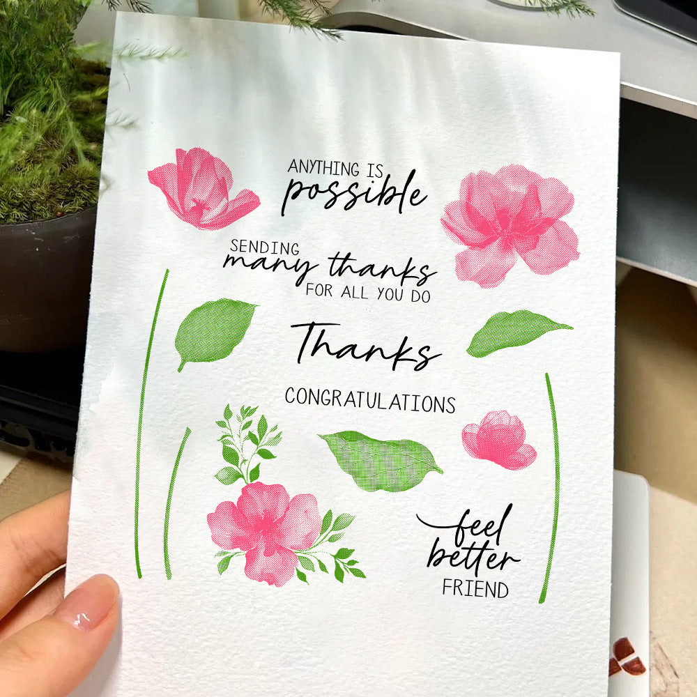 Flowers and Leaves Pattern Dies & Stamps Set