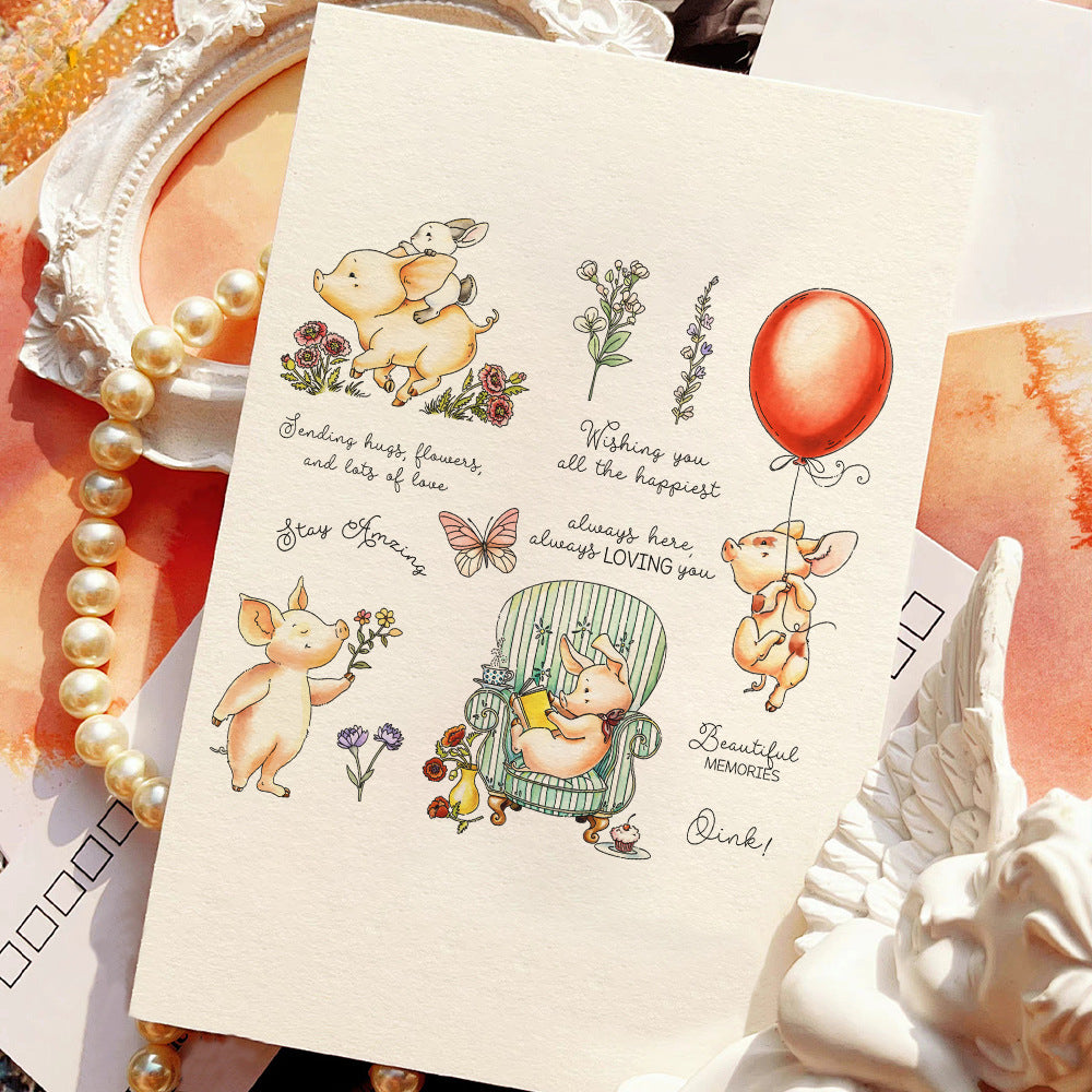 Playing Pigs Clear Stamps