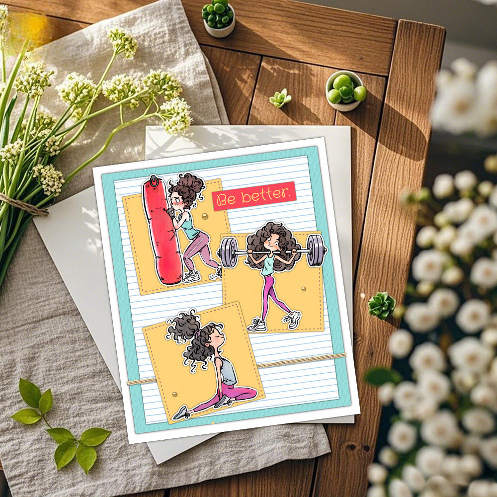 Fitness Girl Dies & Stamps Set