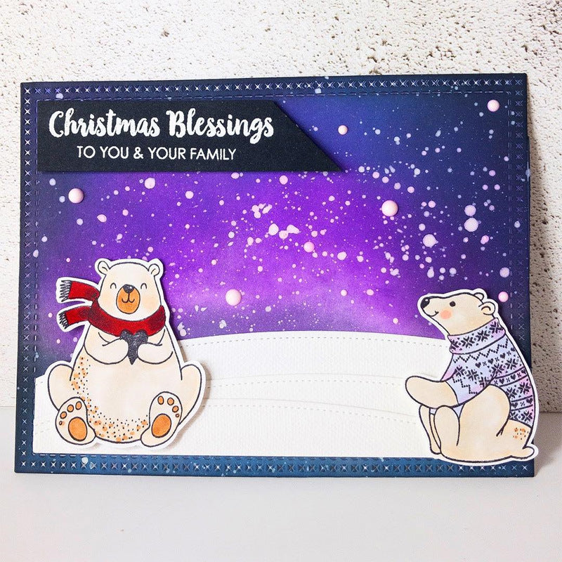 Winter Polar Bears Dies & Stamps Set