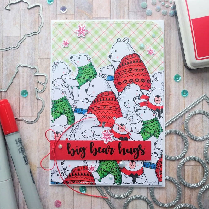 Winter Polar Bears Dies & Stamps Set