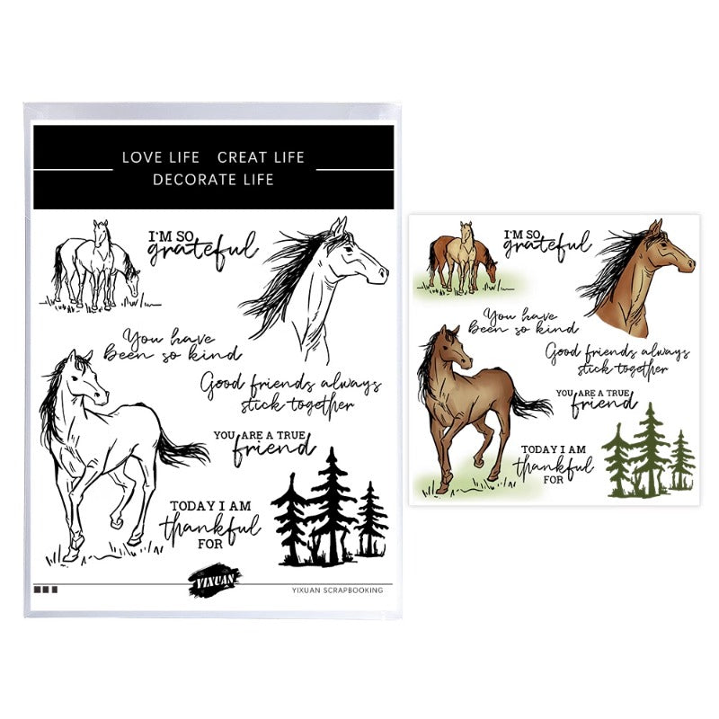 Animal Horse Dies & Stamps Set