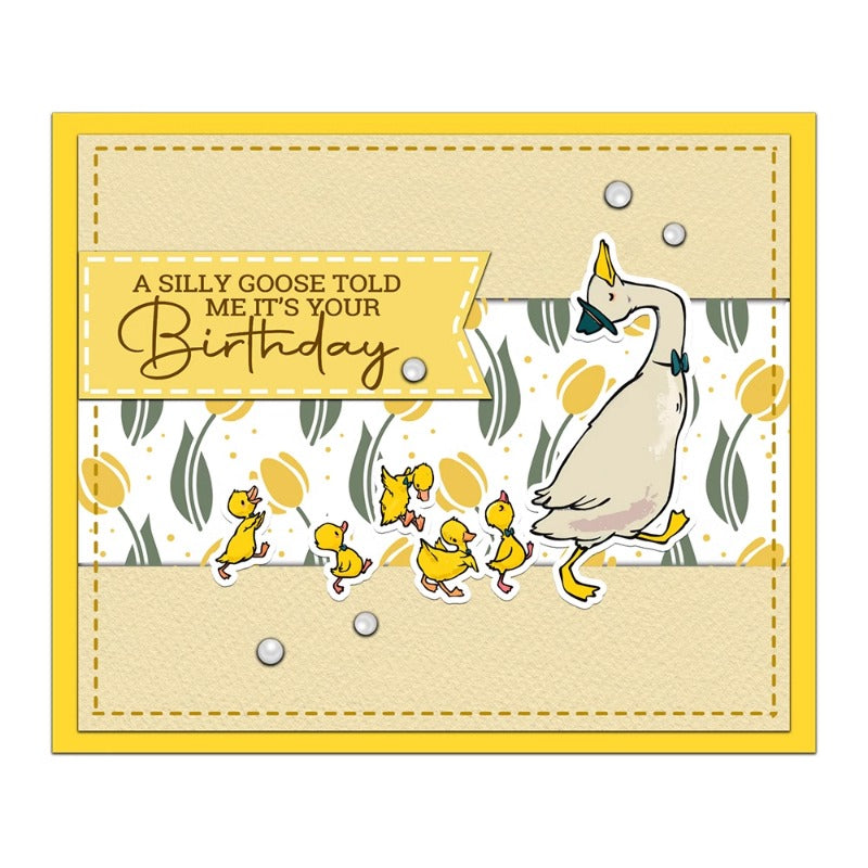 Cute Cartoon Goose & Duck Dies & Stamps Set
